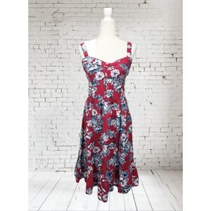 Japna Corset Button Floral Size Large Midi Dress Sleeveless Feminine Vacation